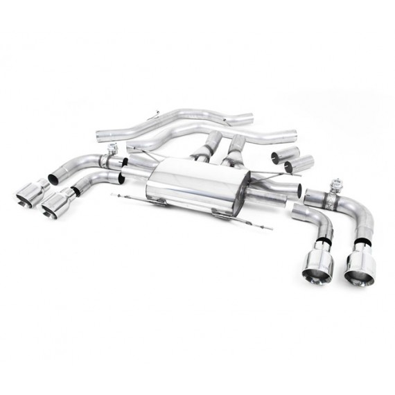 Milltek Sport | Front Pipe-back con terminali CROMATI per Alfa Romeo Giulia Quadrifoglio 2.9 V6 Bi-Turbo