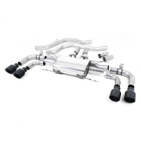 Milltek Sport | Front Pipe-back con terminali NERI per Alfa Romeo Giulia Quadrifoglio 2.9 V6 Bi-Turbo