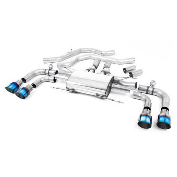Milltek Sport | Front Pipe-back con terminali TITANIO BRUCIATO per Alfa Romeo Giulia Quadrifoglio 2.9 V6 Bi-Turbo
