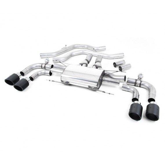 Milltek Sport | Front Pipe-back con terminali CARBONIO per Alfa Romeo Giulia Quadrifoglio 2.9 V6 Bi-Turbo