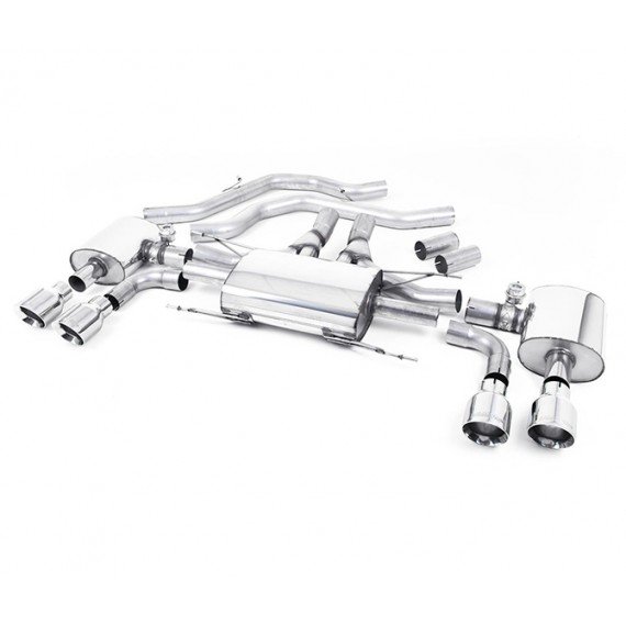 Milltek Sport | Front Pipe-back con finalini CROMATI per Alfa Romeo Giulia Quadrifoglio 2.9 V6 Bi-Turbo