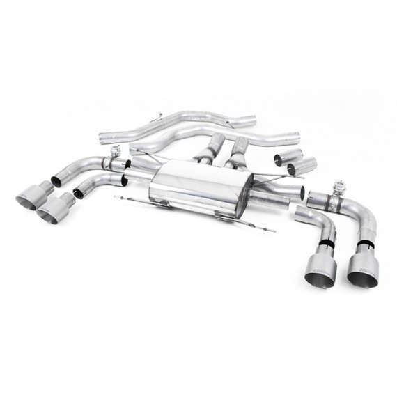 Milltek Sport | Front Pipe-back (Omologato ECE) con terminali TITANIO per Alfa Romeo Giulia Quadrifoglio 2.9 V6 Bi-Turbo