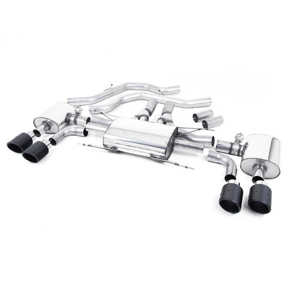 Milltek Sport | Front Pipe-back con finalini CARBONIO per Alfa Romeo Giulia Quadrifoglio 2.9 V6 Bi-Turbo