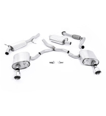 Milltek Sport | Cat-back Resonated con finalini CROMATI per Audi A4 B9 2.0 TFSI Berlina/Avant Quattro (senza barre rinforzo) 2016-2021