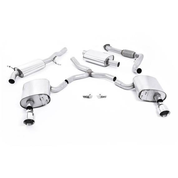 Milltek Sport | Cat-back Resonated con finalini CROMATI per Audi A4 B9 2.0 TFSI Berlina/Avant Quattro (senza barre rinforzo) 2016-2021 Milltek Sport | Cat-back Resonated con finalini CROMATI per Audi A4 B9 2.0 TFSI Berlina/Avant Quattro (senza barre rinforzo) 2016-2021