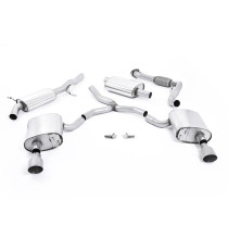 Milltek Sport | Cat-back Resonated con finalini TITANIO SPAZZOLATO per Audi A4 B9 2.0 TFSI Berlina/Avant Quattro (senza barre rinforzo) 2016-2021
