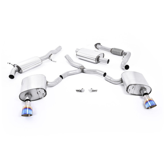 Milltek Sport | Cat-back Resonated con finalini TITANIO BRUCIATO per Audi A4 B9 2.0 TFSI Berlina/Avant Quattro (senza barre rinforzo) 2016-2021 Milltek Sport | Cat-back Resonated con finalini TITANIO BRUCIATO per Audi A4 B9 2.0 TFSI Berlina/Avant Quattro (senza barre rinforzo) 2016-2021