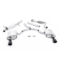 Milltek Sport | Cat-back Road+ con finalini NERI per Audi A4 B9 2.0 TFSI Berlina/Avant Quattro (senza barre rinforzo) 2016-2021