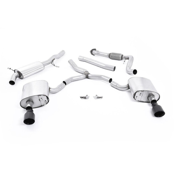 Milltek Sport | Cat-back Road+ con finalini NERI per Audi A4 B9 2.0 TFSI Berlina/Avant Quattro (senza barre rinforzo) 2016-2021 Milltek Sport | Cat-back Road+ con finalini NERI per Audi A4 B9 2.0 TFSI Berlina/Avant Quattro (senza barre rinforzo) 2016-2021