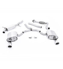 Milltek Sport | Cat-back Road+ con finalini CROMATI per Audi A4 B9 2.0 TFSI Berlina/Avant Quattro (senza barre rinforzo) 2016-2021