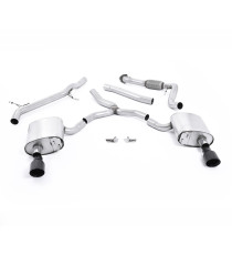 Milltek Sport | Cat-back Non-resonated con finalini NERI per Audi A4 B9 2.0 TFSI Berlina/Avant Quattro (senza barre rinforzo) 2016-2021