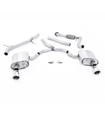 Milltek Sport | Cat-back Non-resonated con finalini CROMATI per Audi A4 B9 2.0 TFSI Berlina/Avant Quattro (senza barre rinforzo) 2016-2021