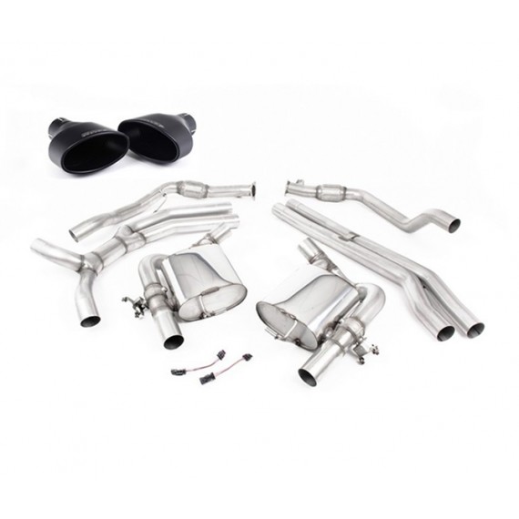 Milltek Sport | Cat-Back Non-Resonated con finalini NERI per Audi RS5 B9 2.9 V6 Turbo Coupè (solo modelli SENZA OPF/GPF) 2017-2019