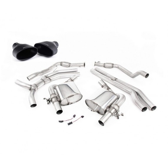 Milltek Sport | Cat-back Non-resonated con finalini NERI per Audi RS5 B9 2.9 V6 Turbo Sportback (solo modello CON OPF/GPF) dal 2019 / RS4 B9 2.9 V6 Turbo Avant (solo modello CON OPF/GPF) dal 2019