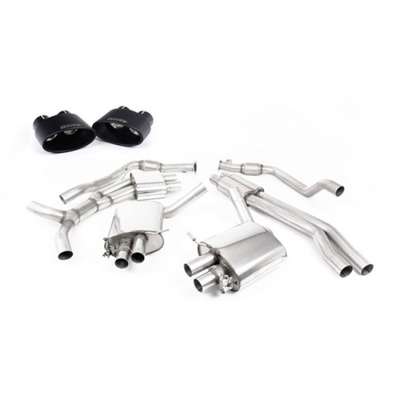 Milltek Sport | Cat-back Resonated con finalini NERI per Audi RS5 B9 2.9 V6 Turbo Sportback (solo modello CON OPF/GPF) dal 2019