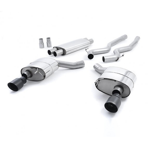 Milltek Sport | Cat-back Resonated con finalini NERI per Ford Mustang 5.0 V8 GT (Fastback) 2015-2019