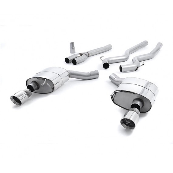 Milltek Sport | Cat-back Non-resonated con finalini CROMATI per Ford Mustang 2.3 EcoBoost (S550 Fastback) 2015-2019 / (S650 Fastback) dal 2024