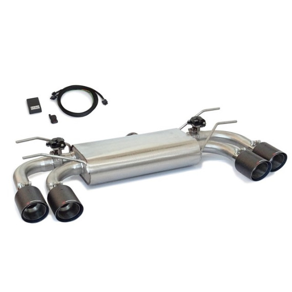 Ragazzon | Terminale silenziato con finali rotondi neri con valvole per Abarth 124 Spider 1.4T Multiair (170cv)