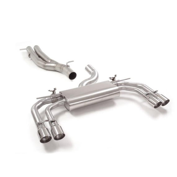 Ragazzon | Terminale silenziato + Centrale non silenziato con finali rotondi cromati sfalsati con valvole per Audi RS3 8V Sedan 2.5TFSI Quattro (400cv) DA MONTARE IN COPPIA CON 50.0774.80 - 50.0906.80 - 55.0586.00