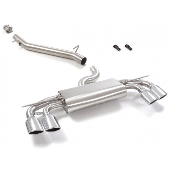 Ragazzon | Terminale silenziato + Centrale non silenziato con finali ovali cromati con valvole per Volkswagen T-Roc A1 R 2.0TSI 4motion (300cv)