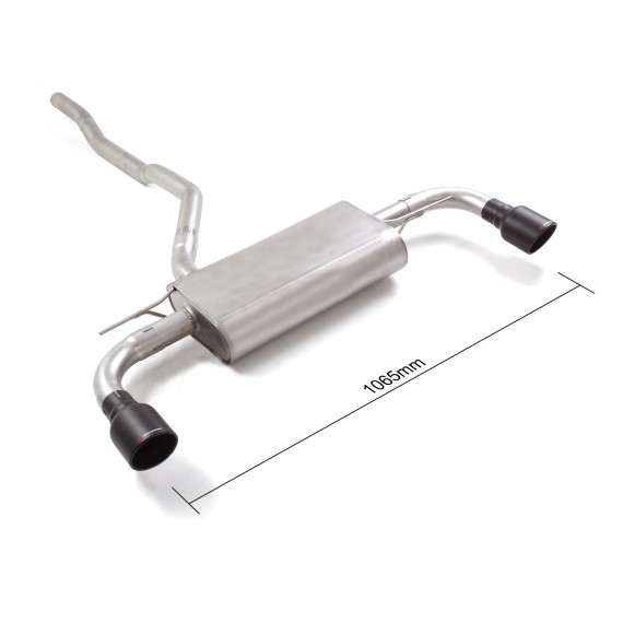 Ragazzon | Terminale silenziato con finali rotondi neri per BMW 116i (140cv) / 118i (140cv/136cv) 2019>>06/2024