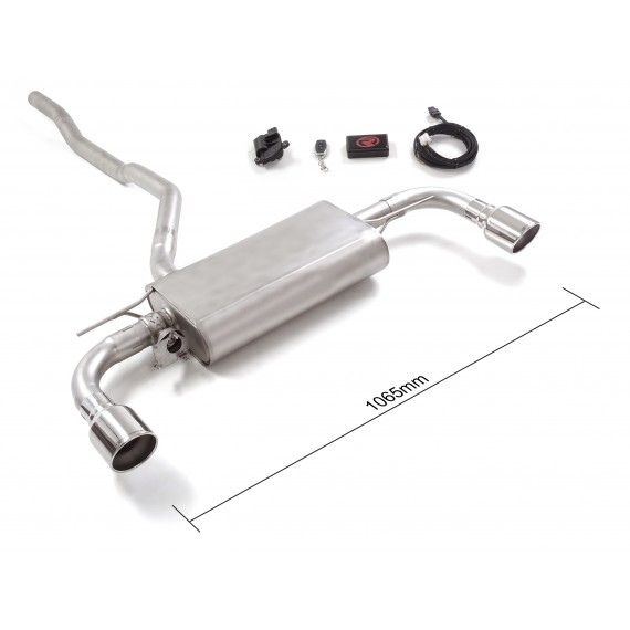 Ragazzon | Terminale silenziato con finali rotondi cromati con valvole per BMW 116i (140cv) / 118i (140cv/136cv) 2019>>06/2024