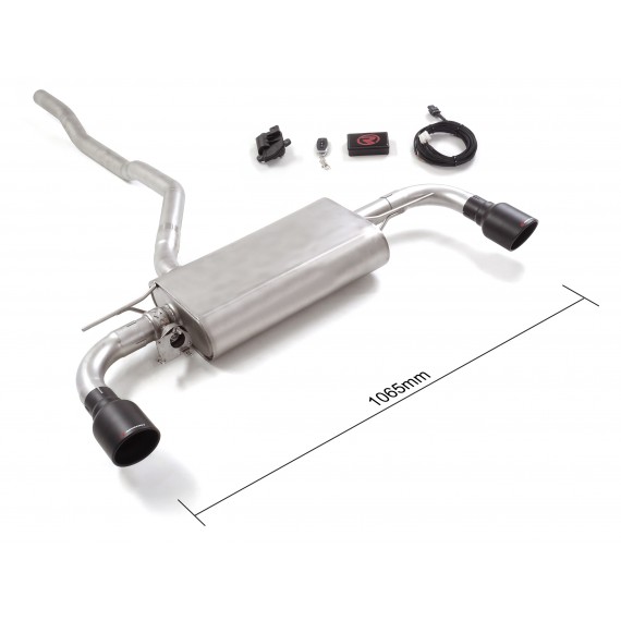 Ragazzon | Terminale silenziato con finali rotondi neri con valvole per BMW 116i (140cv) / 118i (140cv/136cv) 2019>>06/2024