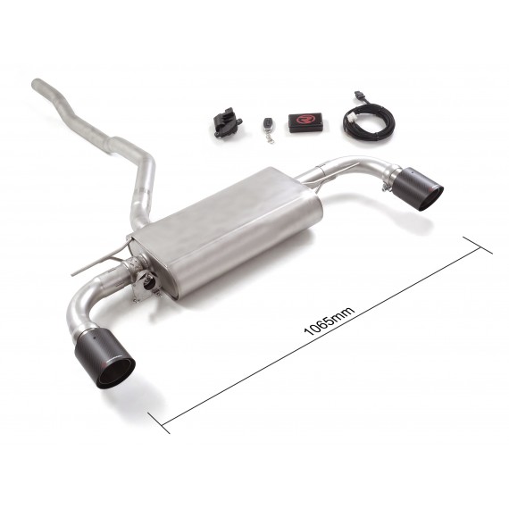 Ragazzon | Terminale silenziato con finali rotondi in Carbonio con valvole per BMW 116i (140cv) / 118i (140cv/136cv) 2019>>06/2024