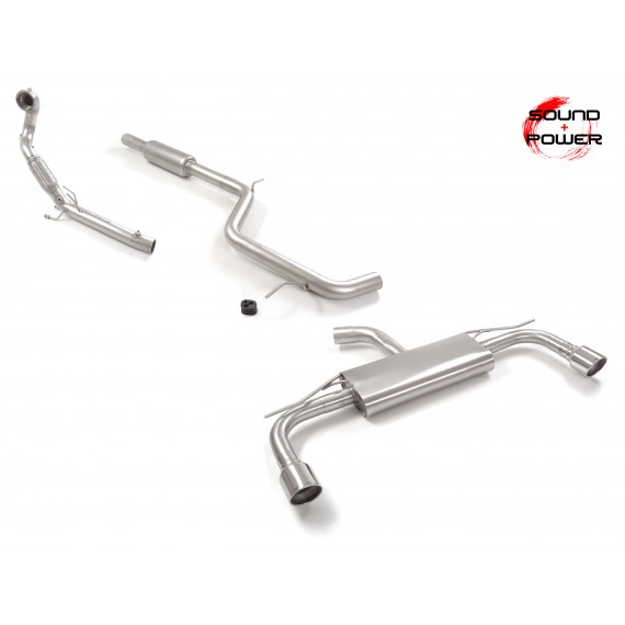 Ragazzon | Impianto di scarico completo con finali cromati per Volkswagen Golf 8 CD 2.0GTI (245cv) Ø76mm (Downpipe NO CAT)