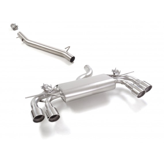 Ragazzon | Terminale silenziato + Centrale non silenziato con terminali rotondi cromati per Audi S3 8Y Sportback Quattro 2.0TFSI (333cv)