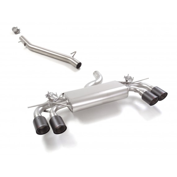 Ragazzon | Terminale silenziato + Centrale non silenziato con terminali rotondi in Carbonio per Audi S3 8Y Sportback Quattro 2.0TFSI (333cv)