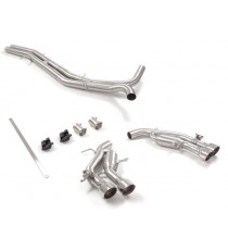 Ragazzon | Terminale silenziato + Centrale non silenziato con finali rotondi cromati sfalsati con valvole per Audi RS6 C8 4.0TFSI (600cv)