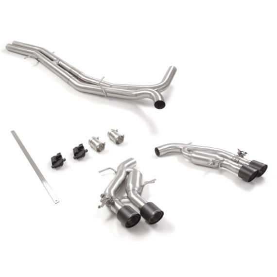 Ragazzon | Terminale silenziato + Centrale non silenziato con finali rotondi in Carbonio sfalsati con valvole per Audi RS6 C8 4.0TFSI (600cv) 2020>> - Sportback 4.0TFSI Quattro (600cv) 2020>>