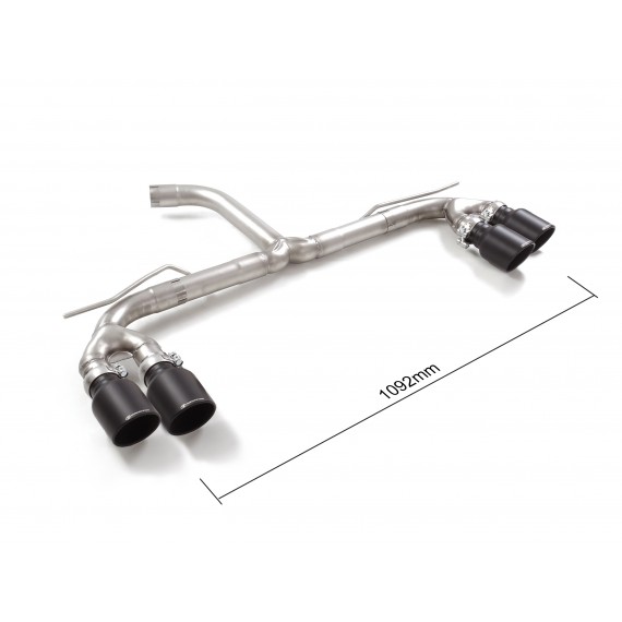 Ragazzon | Terminale non silenziato con finali rotondi neri per Audi A3 8Y/GY 35TFSI (150cv) DA MONTARE CON DIFFUSORE MAXTON DESIGN