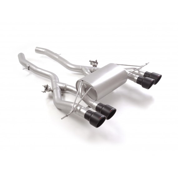 Ragazzon | Terminale silenziato con finali rotondi neri con valvole per BMW M4 G82 3.0 (480cv) / M4 G82 3.0 Competition (510cv)