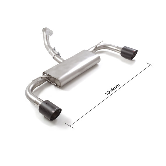 Ragazzon | Terminale silenziato con finali sdoppiati rotondi in Carbonio per Ford Focus Mk4 1.0/1.5 Ecoboost (125cv/150cv)
