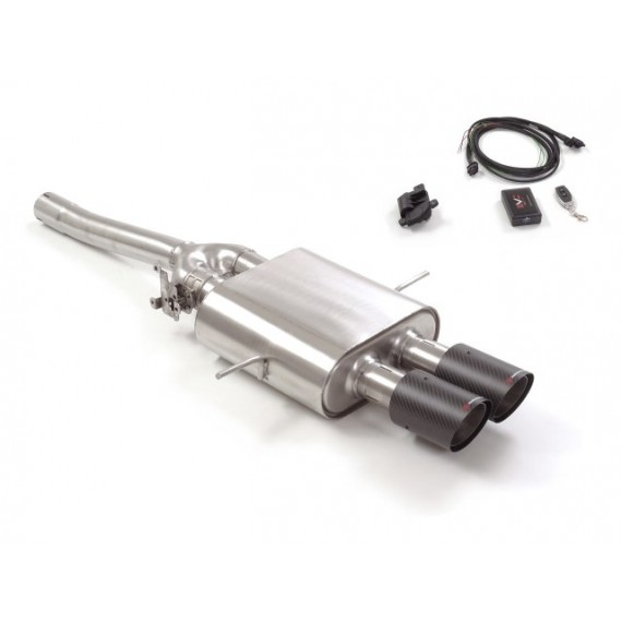 Ragazzon | Terminale silenziato con finali rotondi in Carbonio con valvola per MINI R56 Cooper S 1.6 Turbo (174cv/184cv) JCW (210cv)