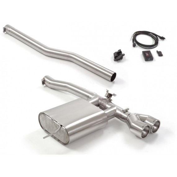 Ragazzon | Terminale silenziato + Centrale non silenziato con finali rotondi cromati con valvola per MINI F56 JCW 2.0 (231cv)