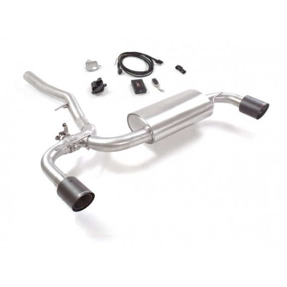 Ragazzon | Terminale silenziato con finali rotondi in Carbonio con valvola per MINI Countryman F60 JCW ALL4 (231cv)