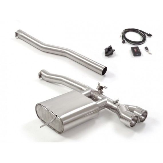 Ragazzon | Terminale silenziato + Centrale non silenziato con finali rotondi cromati con valvola per MINI F56 Cooper S 2.0 (178cv/192cv) 2007/2017 - 2011/2020