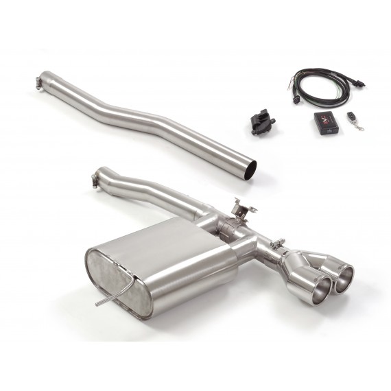 Ragazzon | Terminale silenziato + Centrale non silenziato con finali rotondi cromati con valvola per MINI F56 JCW 2.0 (231cv) 11/2020