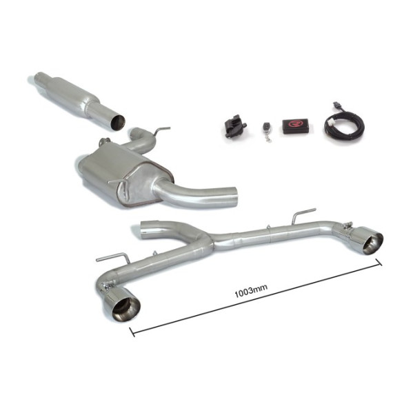 Ragazzon | Cat-Back + Centrale silenziato con valvole per Volkswagen Golf 7 AU 2.0TSI GTI (220cv/230cv/265cv/310cv) Ø76mm