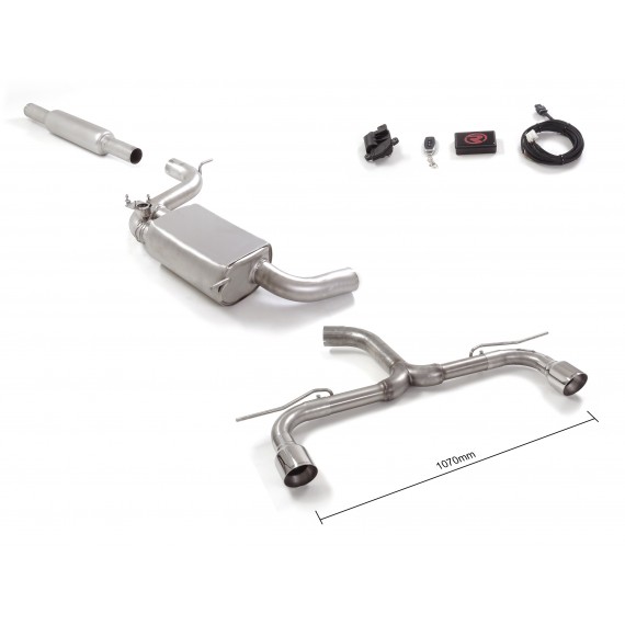 Ragazzon | Cat-Back + Centrale silenziato con Terminali separati rotondi cromati per Volkswagen Golf 7.5 AU 2.0TSI GTI (230cv/245cv) Ø76mm DA MONTARE IN COPPIA CON: 50.0560.80 - 50.0561.80