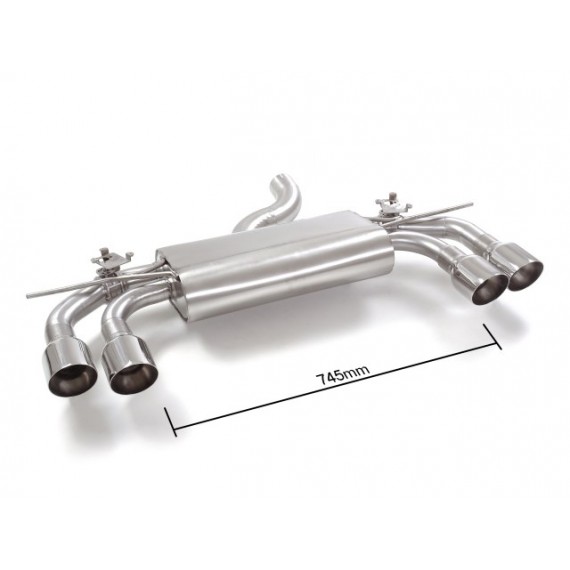 Ragazzon | Terminale silenziato con finali separati rotondi cromati per Volkswagen Golf 7 R AU 2.0TSI 4motion (310cv) Ø76mm DA MONTARE IN COPPIA CON 57.0092.00 - 55.0425.00
