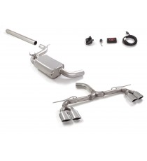 Ragazzon | Terminale silenziato + Centrale silenziato con finali separati sdoppiati obliqui cromati per Volkswagen Golf 7.5 AU 2.0TSI GTI (245cv) TCR (290cv) Ø76mm