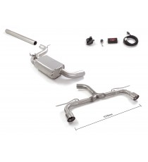 Ragazzon | Terminale silenziato + Centrale silenziato con finali separati rotondi cromati per Volkswagen Golf 7.5 AU 2.0TSI GTI (245cv) TCR (290cv) Ø76mm