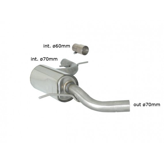 Ragazzon | Centrale silenziato Ø70mm per Volkswagen Golf 6 1K 2.0 GTI TSI (210cv/235cv) COMPATIBILE CON POSTERIORE ORIGINALE