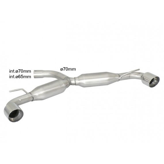 Ragazzon | Terminale non silenziato con finali rotondi cromati Ø70mm per Volkswagen Golf 6 1K 2.0 GTI TSI (210cv/235cv)