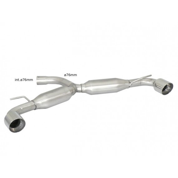 Ragazzon | Terminale silenziato con finali separati rotondi cromati Ø76mm per Volkswagen Golf 6 1K 2.0 GTI TSI (210cv/235cv) NON COMPATIBILE CON LINEA ORIGINALE