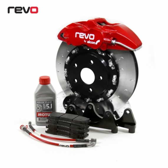 Revo - Impianto frenante maggiorato 380x32 con pinza rossa per Audi A3 8Y, Q3 F3, Cupra Leon KL8, Seat Leon 4 KL8, Skoda Octavia 4 NX, Volkswagen Golf 8, Tiguan AD